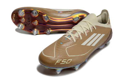 Messi x Adidas F50 Elite Benito SG Low-Tops Soccer Cleats - Brown/White/Blue