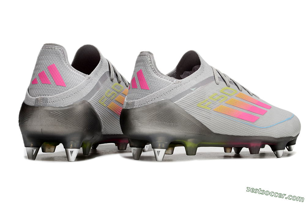 Adidas F50 Elite SG Low-Tops Soccer Cleats - Grey/Pink/Yellow 5