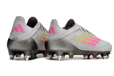 Adidas F50 Elite SG Low-Tops Soccer Cleats - Grey/Pink/Yellow