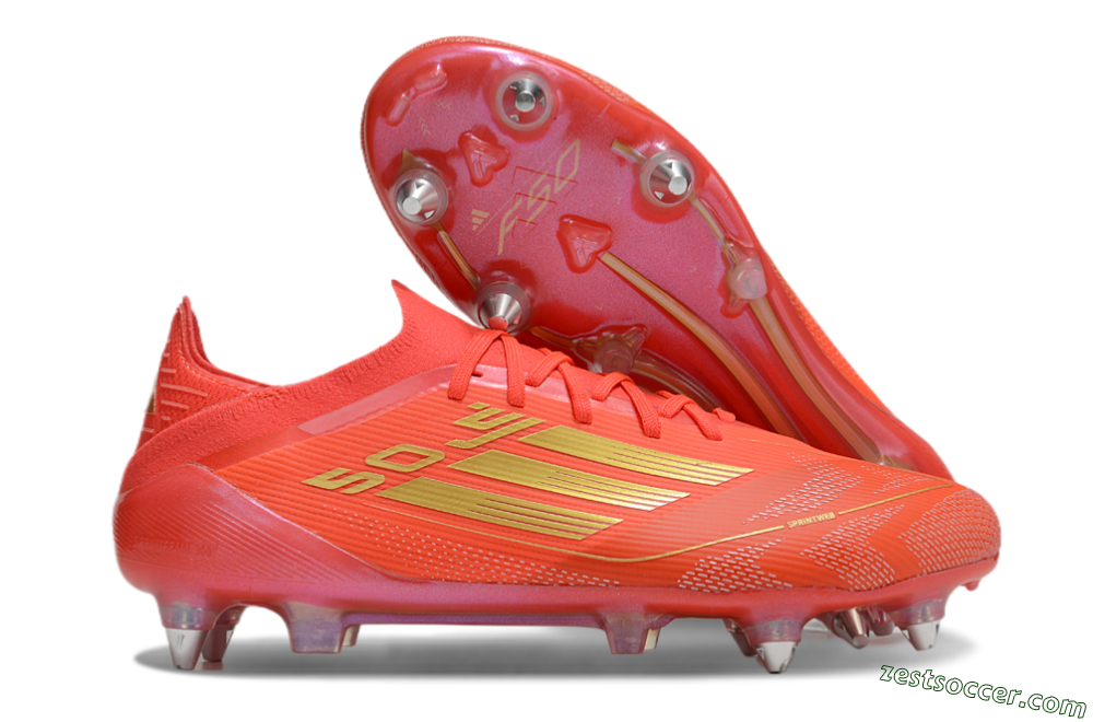 Adidas F50 Elite SG Low-Tops Soccer Cleats - Red/Gold 0