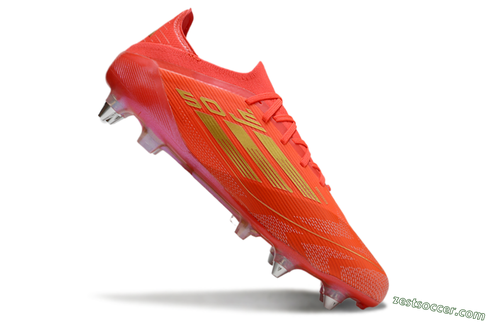 Adidas F50 Elite SG Low-Tops Soccer Cleats - Red/Gold 4