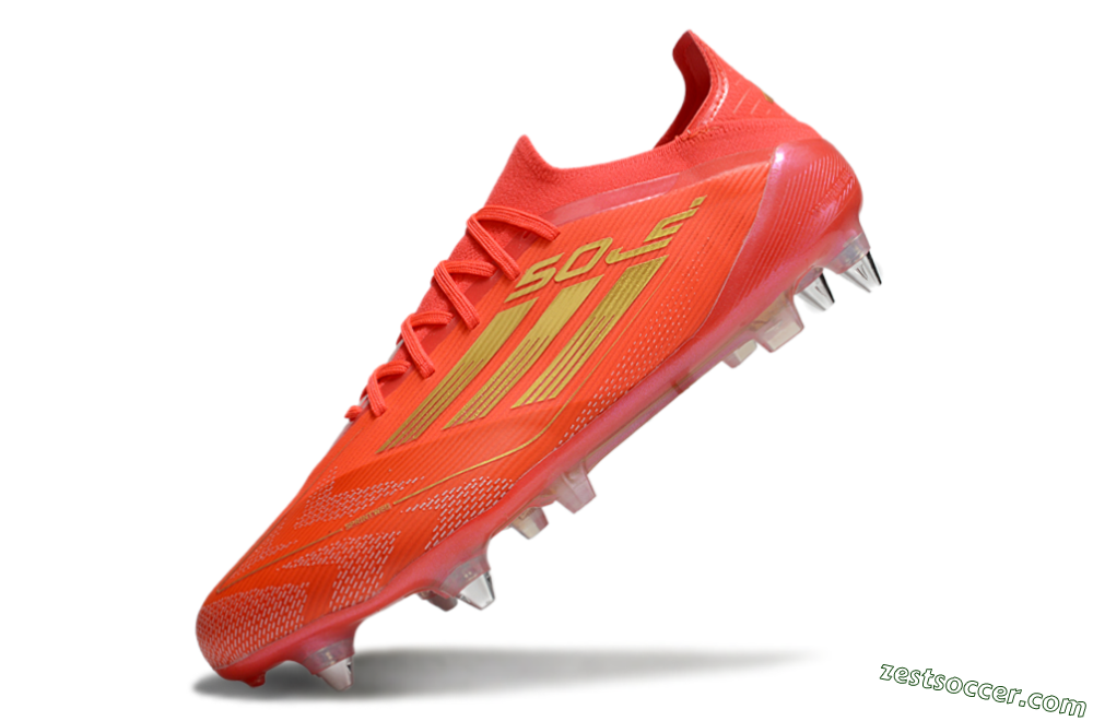 Adidas F50 Elite SG Low-Tops Soccer Cleats - Red/Gold 5