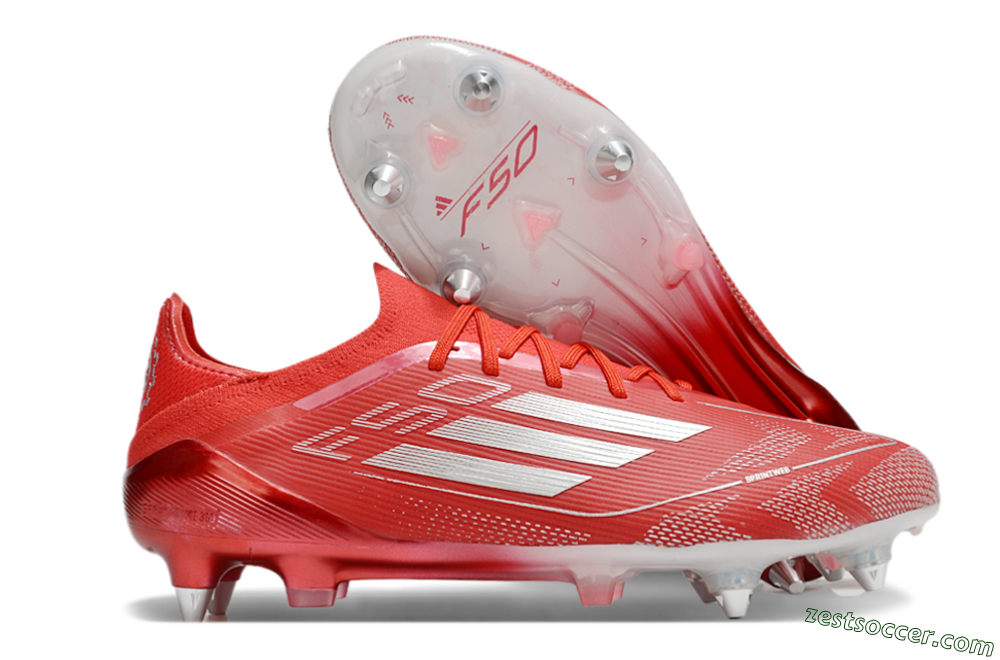 Adidas F50 Elite SG Low-Tops Soccer Cleats - Red/Silver 0