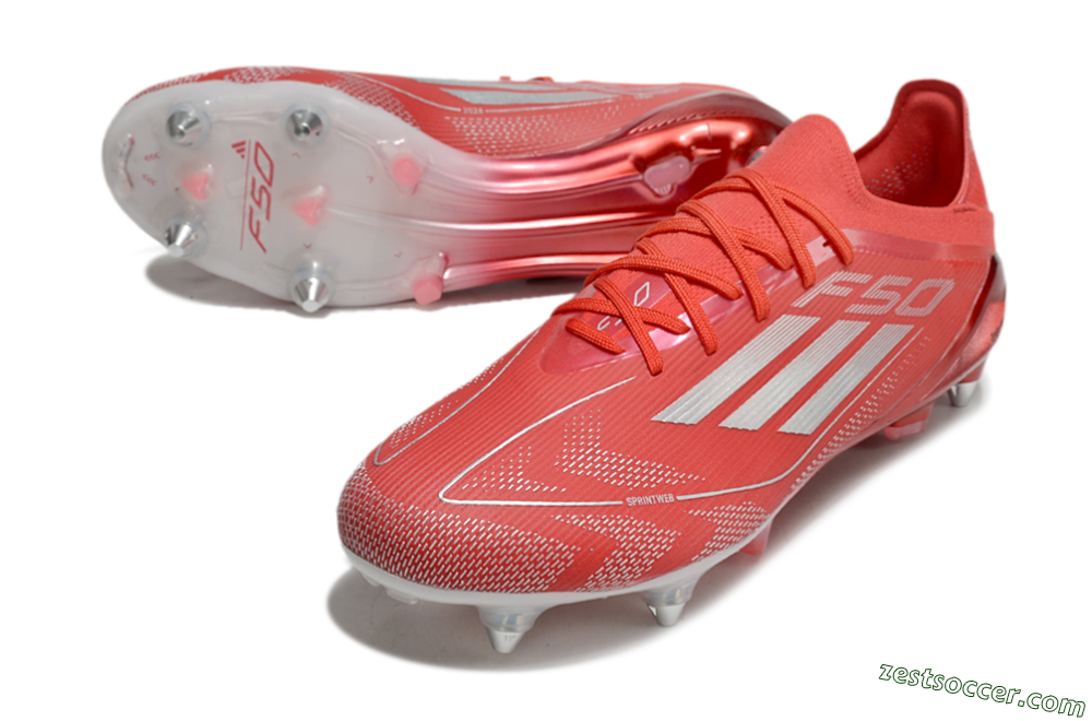 Adidas F50 Elite SG Low-Tops Soccer Cleats - Red/Silver 3