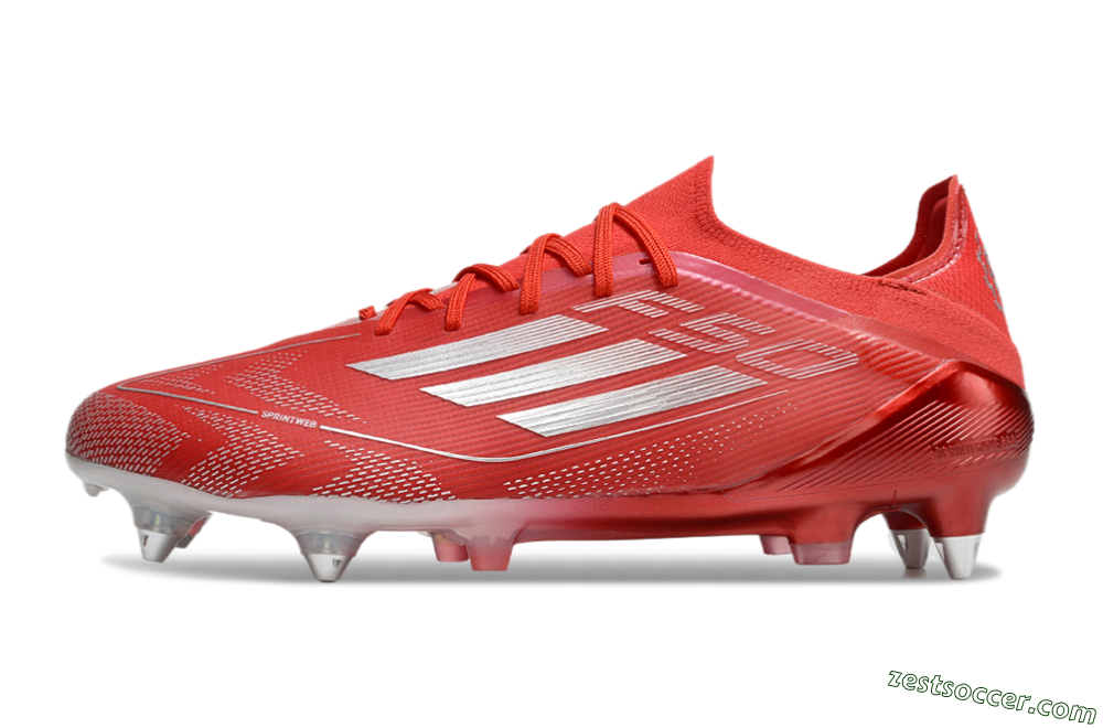 Adidas F50 Elite SG Low-Tops Soccer Cleats - Red/Silver 2