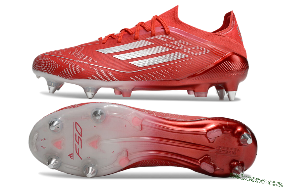 Adidas F50 Elite SG Low-Tops Soccer Cleats - Red/Silver 1