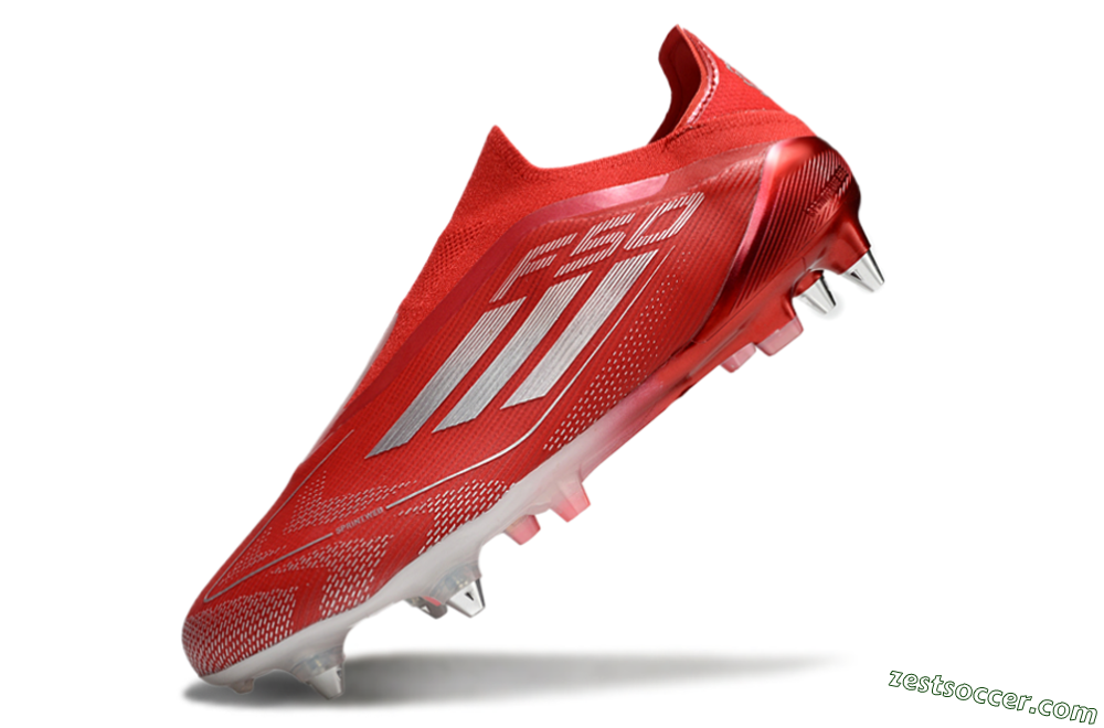 Adidas F50 Elite Laceless SG Low-Tops Soccer Cleats - Red/Silver 5