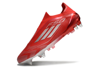 Adidas F50 Elite Laceless SG Low-Tops Soccer Cleats - Red/Silver