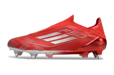 Adidas F50 Elite Laceless SG Low-Tops Soccer Cleats - Red/Silver