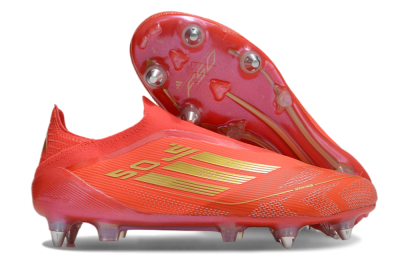 Adidas F50 Elite Laceless SG Low-Tops Soccer Cleats - Red/Gold