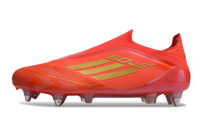 Adidas F50 Elite Laceless SG Low-Tops Soccer Cleats - Red/Gold