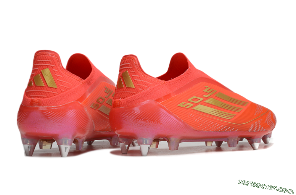 Adidas F50 Elite Laceless SG Low-Tops Soccer Cleats - Red/Gold 6