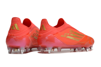 Adidas F50 Elite Laceless SG Low-Tops Soccer Cleats - Red/Gold