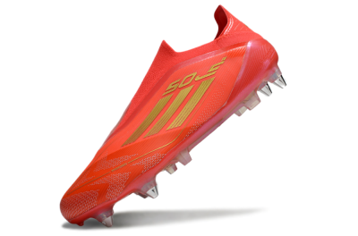 Adidas F50 Elite Laceless SG Low-Tops Soccer Cleats - Red/Gold