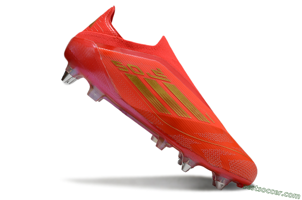 Adidas F50 Elite Laceless SG Low-Tops Soccer Cleats - Red/Gold 4