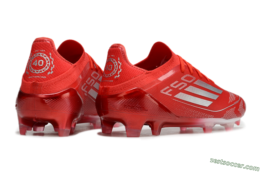 Adidas F50 Elite FG Low-Tops Soccer Cleats - Red/Silver 6