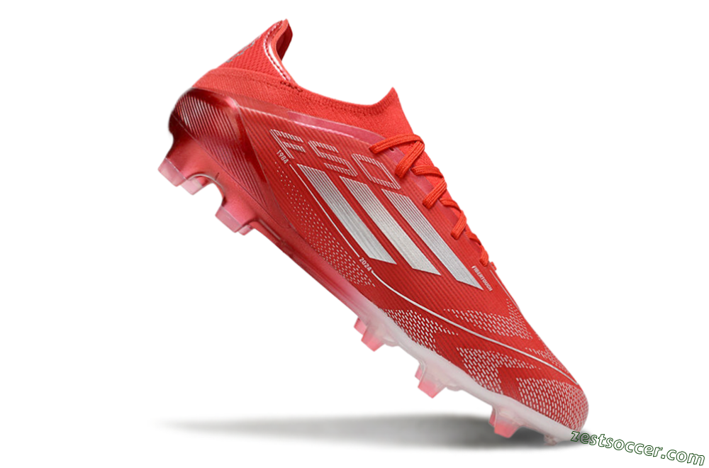 Adidas F50 Elite FG Low-Tops Soccer Cleats - Red/Silver 4