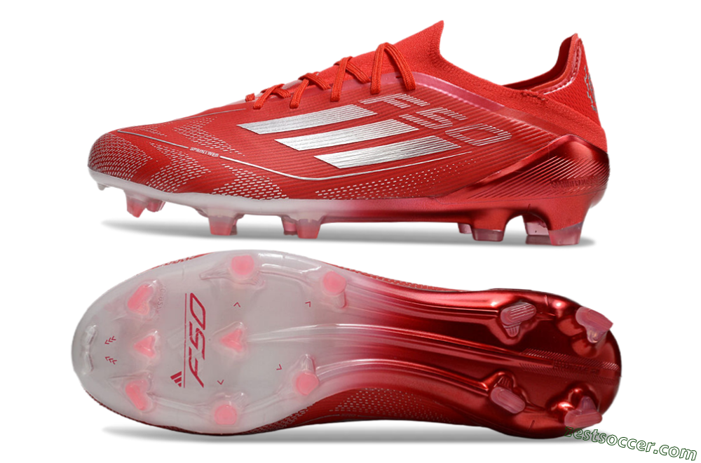 Adidas F50 Elite FG Low-Tops Soccer Cleats - Red/Silver 1