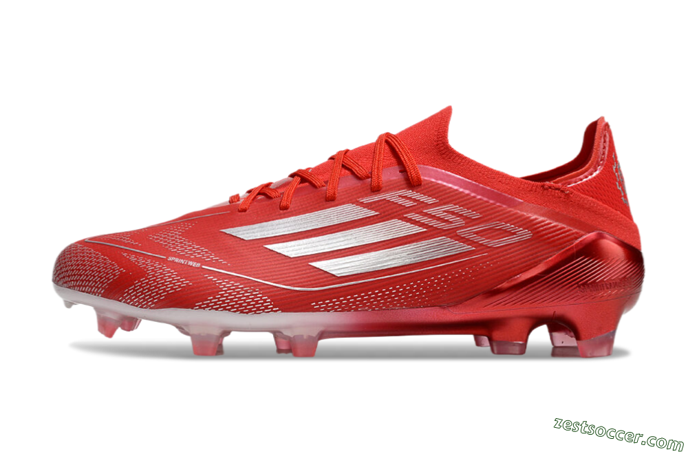 Adidas F50 Elite FG Low-Tops Soccer Cleats - Red/Silver 2