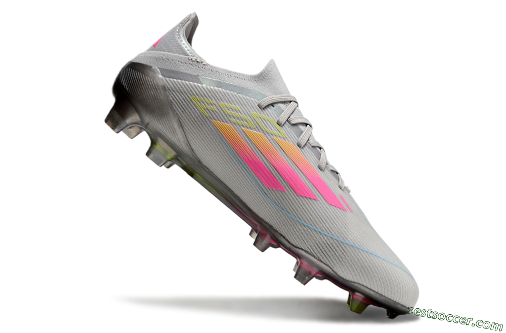 Adidas F50 Elite FG Low-Tops Soccer Cleats - Grey/Pink/Yellow 4