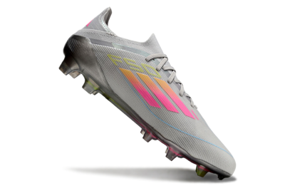 Adidas F50 Elite FG Low-Tops Soccer Cleats - Grey/Pink/Yellow
