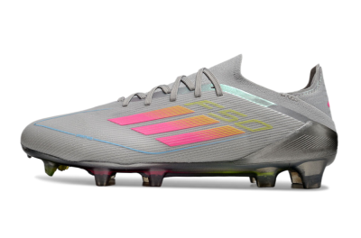 Adidas F50 Elite FG Low-Tops Soccer Cleats - Grey/Pink/Yellow