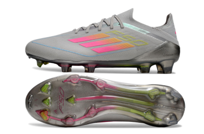 Adidas F50 Elite FG Low-Tops Soccer Cleats - Grey/Pink/Yellow