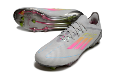 Adidas F50 Elite FG Low-Tops Soccer Cleats - Grey/Pink/Yellow