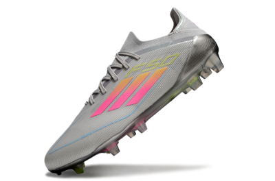 Adidas F50 Elite FG Low-Tops Soccer Cleats - Grey/Pink/Yellow