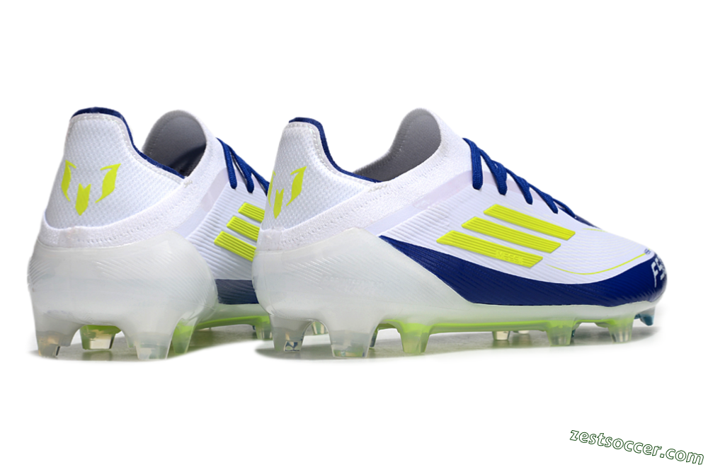 Messi x Adidas F50 Elite FG Low-Tops Soccer Cleats - White/Blue/Yellow 6