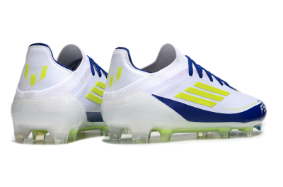 Messi x Adidas F50 Elite FG Low-Tops Soccer Cleats - White/Blue/Yellow
