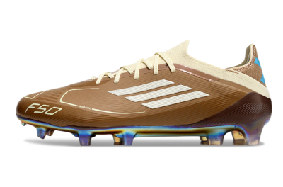 Messi x Adidas F50 Elite Benito FG Low-Tops Soccer Cleats - Brown/White/Blue