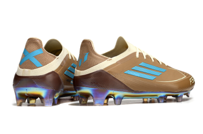 Messi x Adidas F50 Elite Benito FG Low-Tops Soccer Cleats - Brown/White/Blue