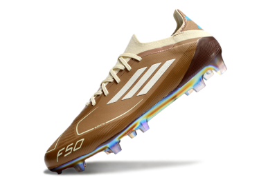 Messi x Adidas F50 Elite Benito FG Low-Tops Soccer Cleats - Brown/White/Blue