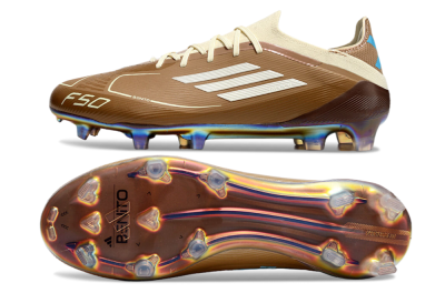 Messi x Adidas F50 Elite Benito FG Low-Tops Soccer Cleats - Brown/White/Blue