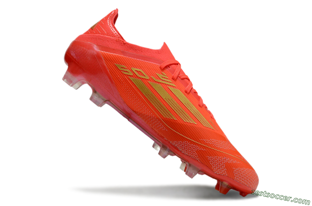 Adidas F50 Elite FG Low-Tops Soccer Cleats - Red/Gold 4
