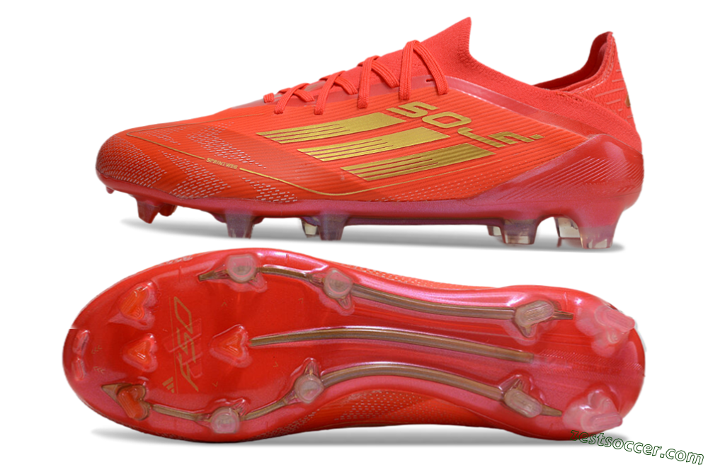 Adidas F50 Elite FG Low-Tops Soccer Cleats - Red/Gold 1