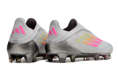Adidas F50 Elite Laceless FG Low-Tops Soccer Cleats - Grey/Pink/Yellow