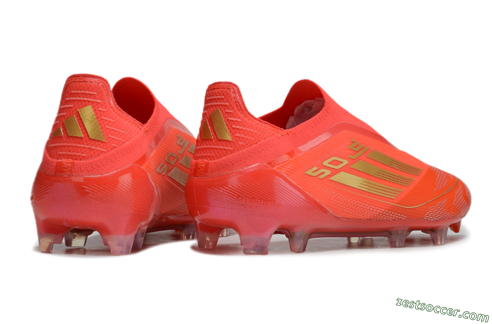 Adidas F50 Elite Laceless FG Low-Tops Soccer Cleats - Red/Gold 6
