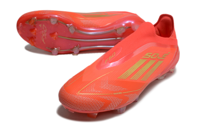 Adidas F50 Elite Laceless FG Low-Tops Soccer Cleats - Red/Gold