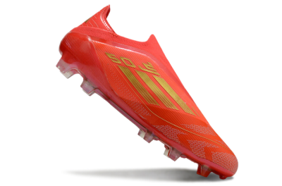Adidas F50 Elite Laceless FG Low-Tops Soccer Cleats - Red/Gold
