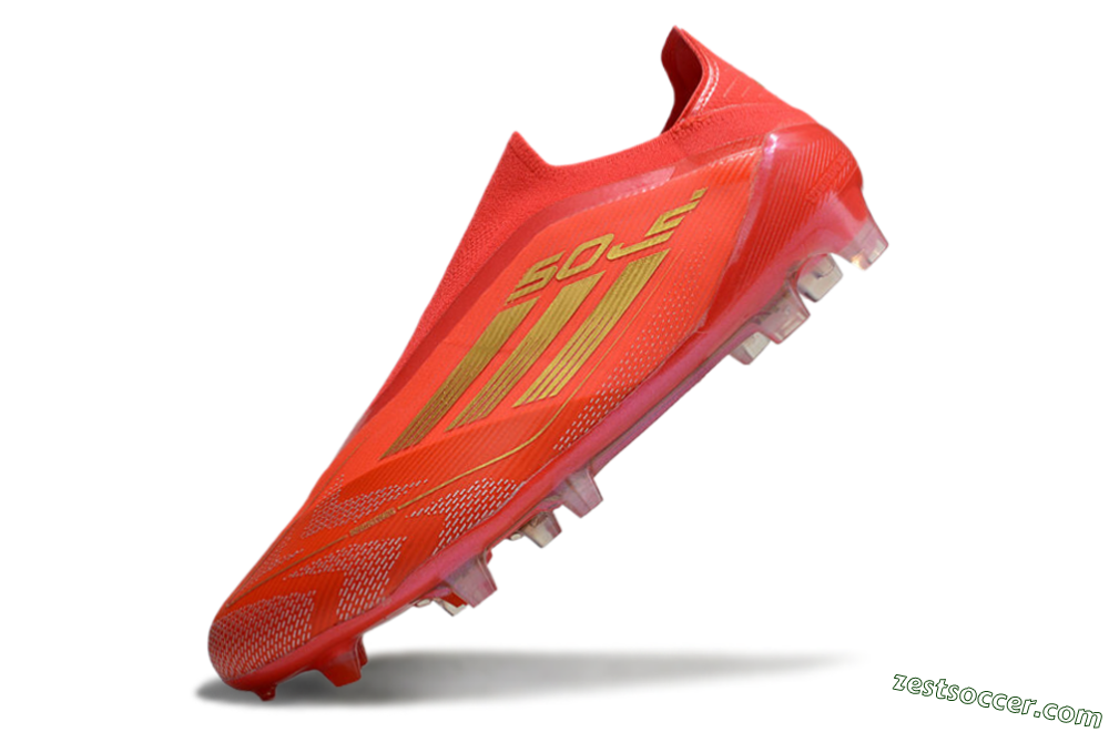 Adidas F50 Elite Laceless FG Low-Tops Soccer Cleats - Red/Gold 5