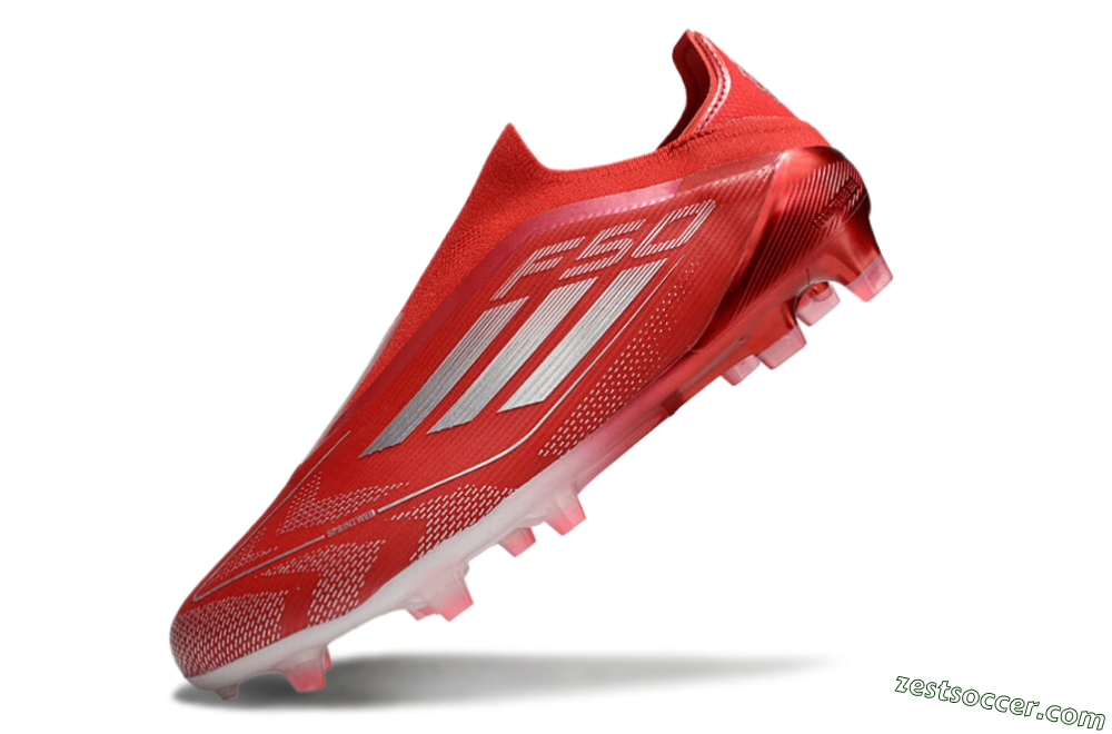 Adidas F50 Elite Laceless FG Low-Tops Soccer Cleats - Red/Silver 5