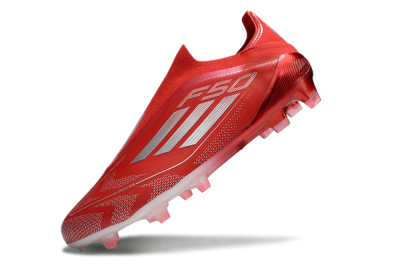 Adidas F50 Elite Laceless FG Low-Tops Soccer Cleats - Red/Silver