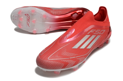 Adidas F50 Elite Laceless FG Low-Tops Soccer Cleats - Red/Silver