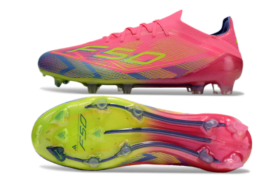 Adidas F50 Elite FG Low-Tops Soccer Cleats - Pink/Blue/Yellow