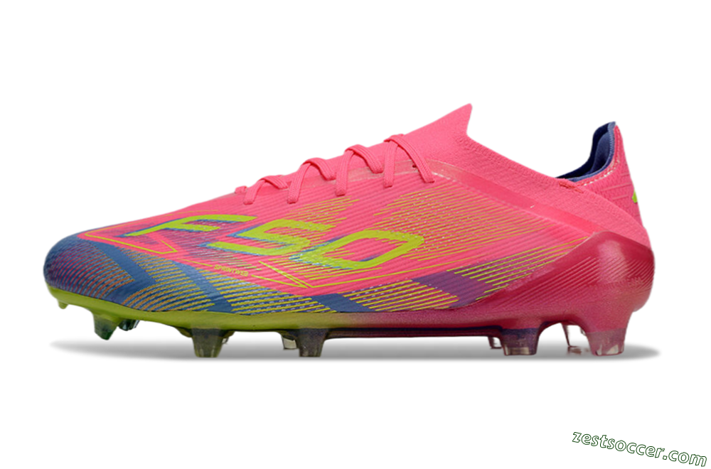 Adidas F50 Elite FG Low-Tops Soccer Cleats - Pink/Blue/Yellow 2