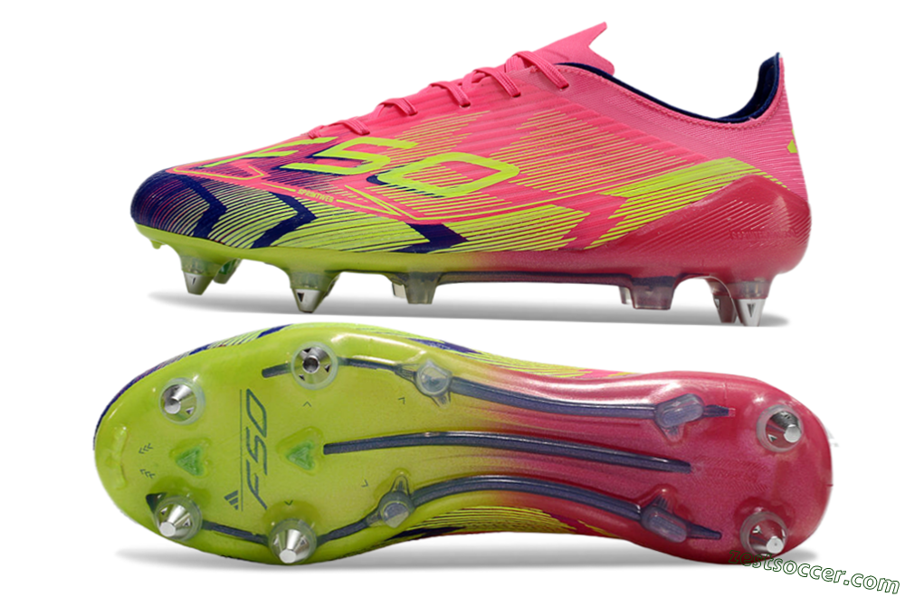 Adidas F50 Elite SG Low-Tops Soccer Cleats - Pink/Blue/Yellow 1