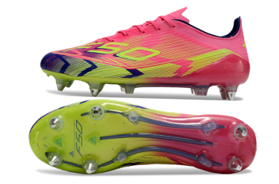 Adidas F50 Elite SG Low-Tops Soccer Cleats - Pink/Blue/Yellow
