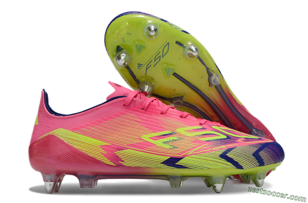 Adidas F50 Elite SG Low-Tops Soccer Cleats - Pink/Blue/Yellow 0